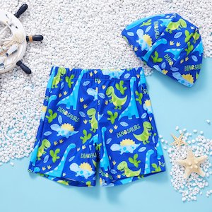 Infant clothing: Toddler Boy Swimsuit With Hat