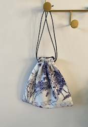 100%Linen Drawstring Bag âBlue Wonderâ