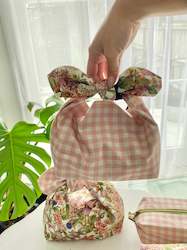 Clothing: Pink Gingham Check Lunch Bag