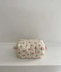 Quilted Tiny floral Makeup Pouch (small)