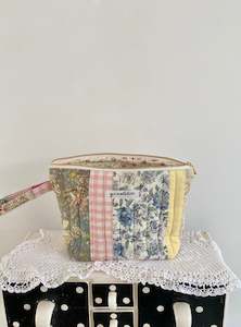 Large quilted patchwork pouch