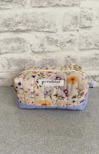 Clothing: Cotton/Linen Floral Makeup Pouch (Medium)