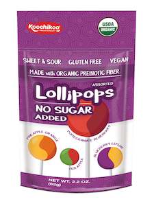 Kootchikoo Organic No Sugar Lollipops 4 flavours 60g