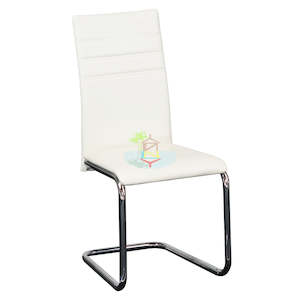 Furniture: Bessie# Z-Leg Dining Chair | White color| TR