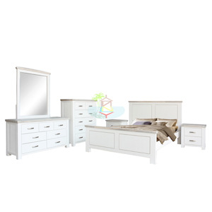 Ashland# Acacia White&Wood Ash Top Bedroom Suite | Queen| TR