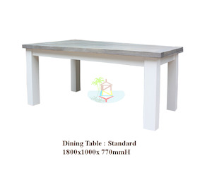 Ashland# Acacia White&Wood Ash Top Dining Table | 1.5M| TR