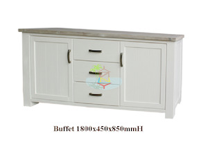 Ashland# Acacia White&Wood Ash Top Buffet | 1.8M| TR