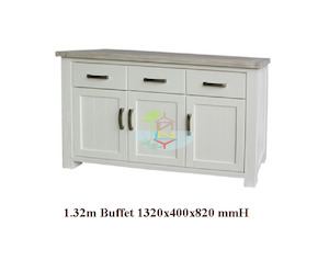 Ashland# Acacia White&Wood Ash Top Buffet | 1.32M| TR