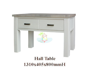 Ashland# Acacia White&Wood Ash Top Hall Table| TR