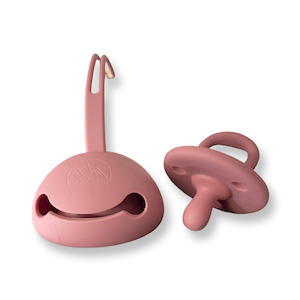 Silicone Baby Pacifier/Holder - Dark Pink