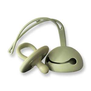 Silicone Baby Pacifier/Holder - Olive