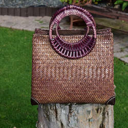 Kitchenware: Distinctive Handwoven Krajood Bag with cane handles | yompai