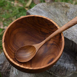 Wooden Bowl and long soup spoon set | yompai