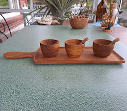 Kitchenware: Wooden Tray, Bowls and Spoons |   Yompai NZ