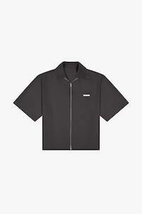 DRILL COLLARED SHIRT | CHARCOAL DRILL