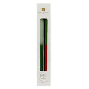 Red & Green Ombre Dinner Candles - 2 Pack