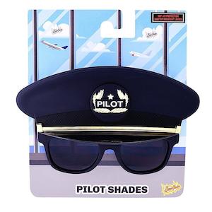 Big Characters Black Cap Pilot  Sun-Staches