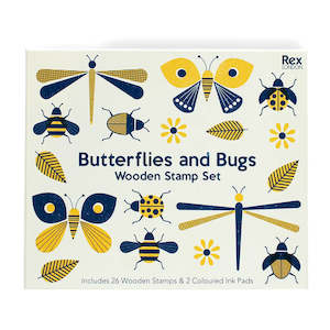 Wooden stamp set - Butterflies and Bugs