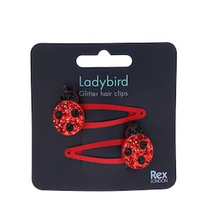 Ladybird glitter hair clips (set of 2)