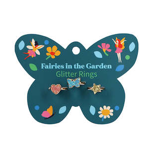 Toy wholesaling: Glitter Rings - Fairies In The Garden (Set Of 3)