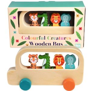 Toy wholesaling: Colourful Creatures Wooden Bus