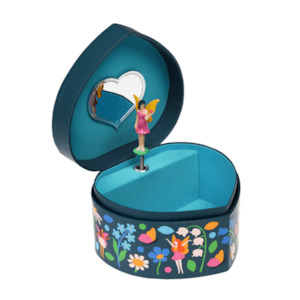 Fairies in the Garden - Heart Musical Jewellery Box