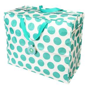 Turquoise on white Spotlight Jumbo Storage Bag