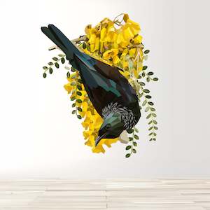 Kiwiana: Tui in Kowhai Wall Decal