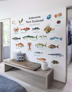 Aotearoa New Zealand Fish Species Wall Decal