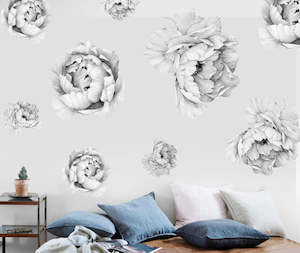 Peonies B&W Wall Decal