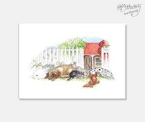 Hairy Maclary and Friends sleeping Art Print