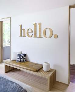 Wooden Wall Art Nz Made: Hello - Bamboo