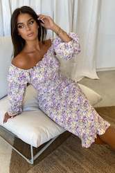 Courtney Midi Dress - Lilac Floral