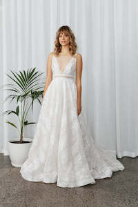 Trish Peng Sample Sale: Willow Gown Sample- Without Plunge