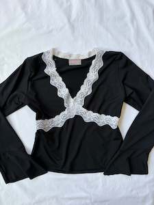 00’s Pagani lace flared top | Size 10