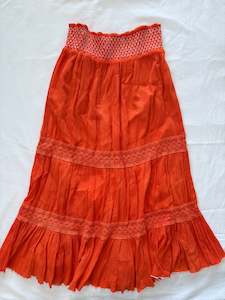 00’s Orange tiered maxi skirt | Size 10-12