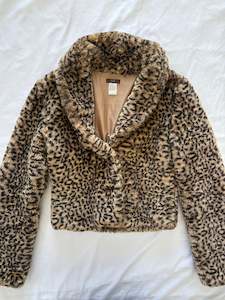 00’s Leopard faux fur jacket | Size medium