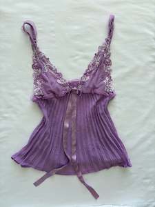 00’s Purple pleated cami | Size 10