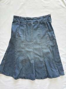 00’s Denim panel midi skirt | Size 14