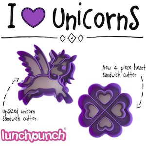 Lunch Punch Sandwich Cutters -  Unicorns