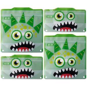 Russbe Reusable Sandwich / Snack Bags 4 pack Green Monster