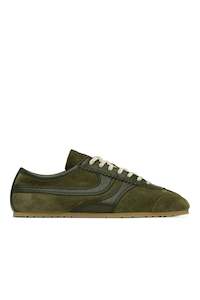 SHOES: SUEDE SNEAKERS IN OLIVE