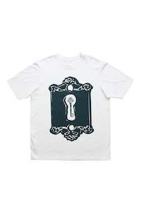 Womens Tee Shirts: BOX T - LOCK IN NATURAL