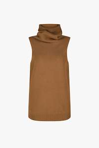 Womens Knitwear: TEENAGE TOP IN CAMEL, AW25