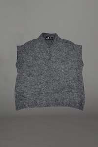 Womens Knitwear: ALPACA CROPPED VEST IN ASH, W24