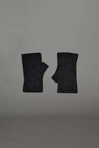 Womens Knitwear: ALPACA GLOVES IN CARBON,W24