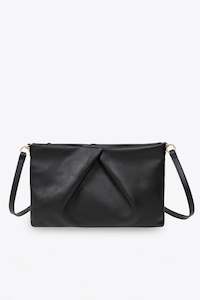 LEATHER POUCH BAG IN BLACK, AW25