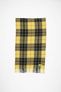 Check Fringe Scarf In Yellow/black, Ss24