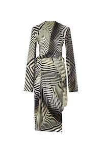 Wrap Dress In Black/milk Degrade, Luxor