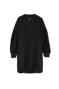 Oversized Signature Sleeve V-neck Sweater In Black, Aw22-23